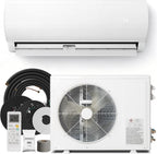 18000 BTU Mini Split AC/Heating System, 19 SEER2 230V Inverter Air Conditioner with 1 Ton Heat pump, Complete Installation Kit Included, Covers Up to 1250 Sq.Ft