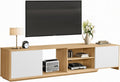 Extendable TV Stand for TVs up to 90",Modern Entertainment Center with Adjustable Shelf,Television Stand with 2 Storage Cabinets,Wooden TV Media Console for Living Room Bedroom Natural Oak