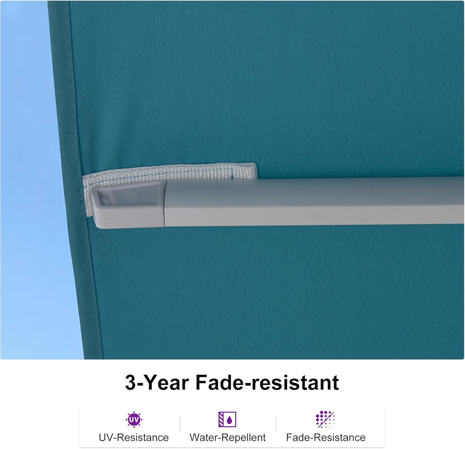 PURPLE LEAF 8' X 11.5' Right-left Tilt Patio Umbrella Swivel White Cantilever Umbrella with Tilt Aluminum Outdoor Umbrella with 360° Rotation for Deck Pool Garden, Turquoise