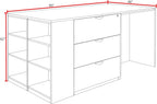 Romig Regency Legacy Stand Up Lateral File/3 Desk Quad with Bookcase End  Ash Grey