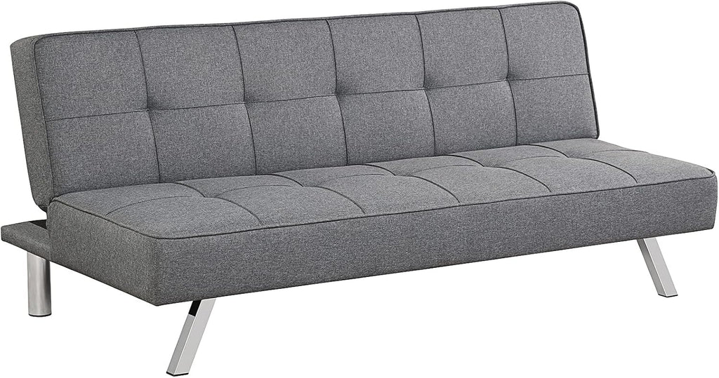 Giantex 3-Seat Convertible Sofa Bed, Sofa Bed w/ 3 Adjustable Angles, Line Fabric & High-Density Sponge, Durable Wood Frame &Sturdy Stainless-Steel Feet, Suitable for Living Room, Bedroom