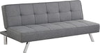 Giantex 3-Seat Convertible Sofa Bed, Sofa Bed w/ 3 Adjustable Angles, Line Fabric & High-Density Sponge, Durable Wood Frame &Sturdy Stainless-Steel Feet, Suitable for Living Room, Bedroom
