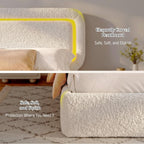 Cloud Bed Frame King,Soft King Size Bed Frame and Headboard,Boucle Upholstered King Platform Bed Frame,Anti-Collision Round Corners,No Box Spring Needed,Modern,Beige