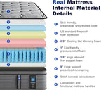 Firm King Mattress,12 Inch King Size Hybrid Mattress with Extra Lumbar Support for Back Pain Relief, Cool Sleep, Edge Support, Firm Pocket Spring with Motion Isolation, Fiberglass-Free