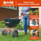 Agri-Fab 45-0614 130 lb. Push Lawn & Garden Broadcast Spreader for Seed Fertilizer Salt Ice Melt; Walk Behind with Easy to use Flow Control Lever