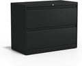 STAPLES 870395 Branded Commercial 36-Inch Wide 2-Drawer Lateral File Cabinet Black