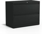 STAPLES 870395 Branded Commercial 36-Inch Wide 2-Drawer Lateral File Cabinet Black