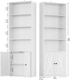 IRONCK Industrial Bookshelves and Bookcases with Doors Set of 2 Floor Standing 6 Shelf Display Storage Shelves 70 in Tall Bookcase for Home Office, Living Room