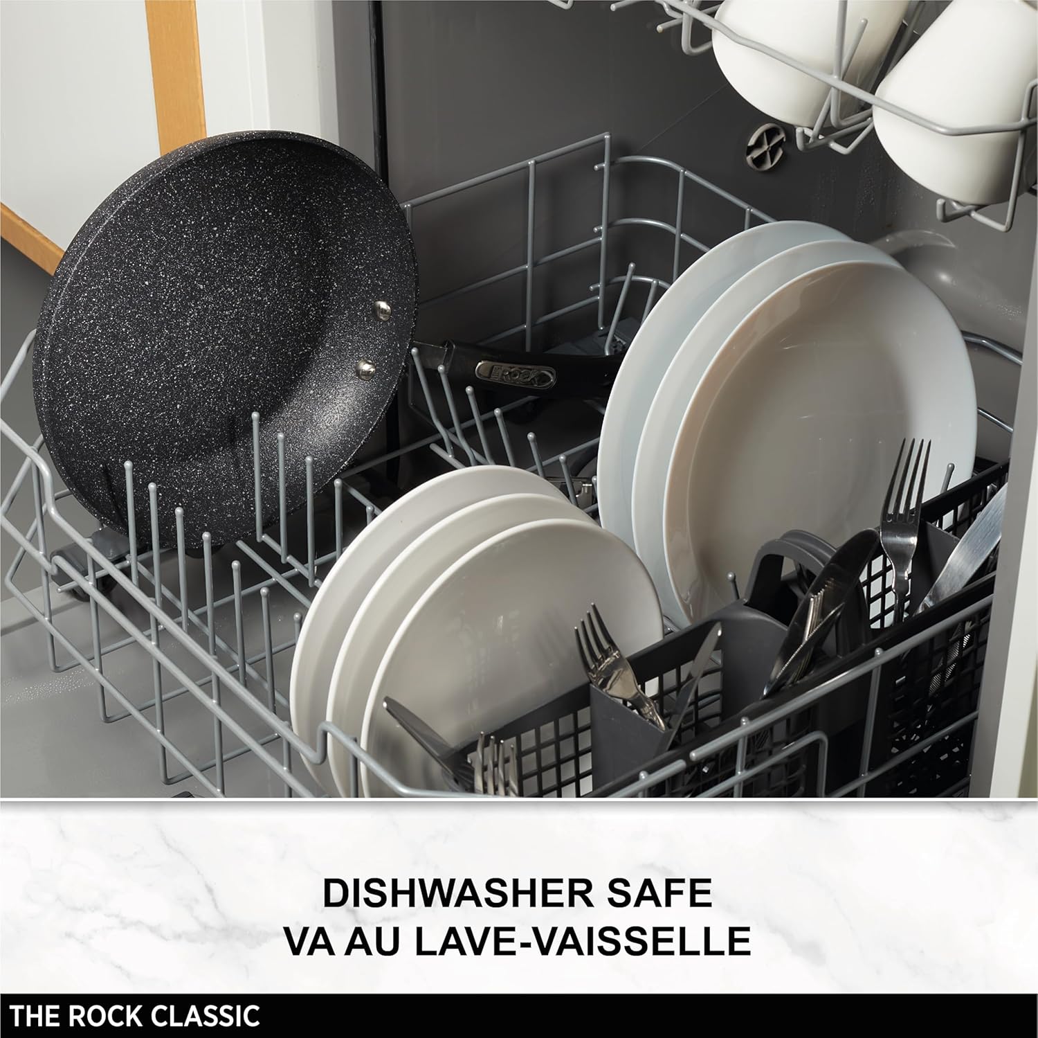 Starfrit The Rock 8PC Non-Stick Cookware set - Durable Forged Aluminum - Oven Safe - PFOA Free - Easy to Clean - Black