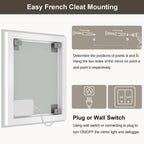 60x36 Large LED Bathroom Mirror with Lights, Brighter Backlit + Front Lit, Tempered Glass, Dimmable, Multiple Light Modes, Anti-Fog Lighted Bathroom Vanity Mirror for Wall, Memory Function