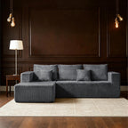 106" Corduroy Boneless Modular Sectional Sofa, Cloud-Louch Deep Seat Sofa with Left Chaise for Living Room & Bedroom（L-Shaped Left Hand Facing ）