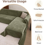 Sectional Couch Covers, 2 Pieces Washable L Shaped Couch Covers Sofa Blanket for Dogs Pet Friendly Sectional Sofa Slipcovers Furniture Covers,71"x 118"+ 71"x 118",(XX-Large,Green)