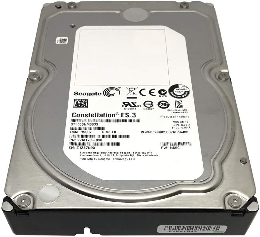 Seagate Constellation ES ST4000NM0033 4TB 7200RPM 128MB Cache SATA 6.0Gb/s 3.5inch Internal Enterprise Hard Drive OEM (Renewed)