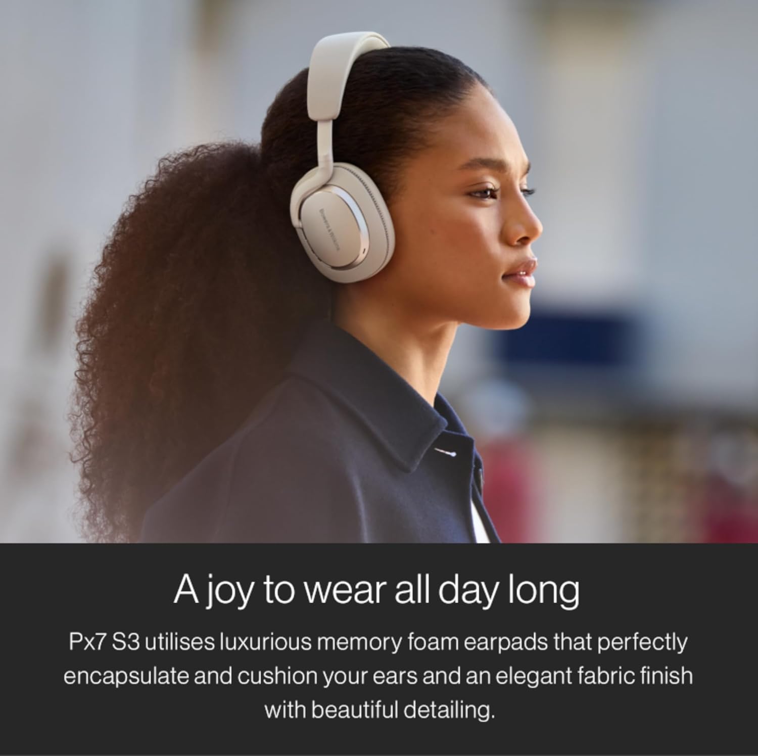 Bowers & Wilkins Px7 S3 Wireless Headphones Over Ear Noise Cancelling  Active Noise Cancelling & Transparency Mode  Hi-Res Sound  Bluetooth  30-Hr Playtime  Quick Charge  Canvas White