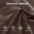 CHITA Genuine Leather Power Recliner Sofa, Wall Hugger Reclining Loveseat with Power Headrest, Charging Ports, Reclining Sectional Couch for Living Room, RV, Dark Brown