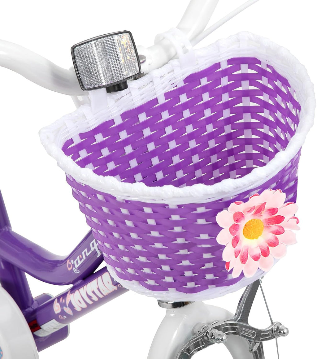 JOYSTAR Angel Girls Bike for Toddlers and Kids Ages 2-13 Years Old, 12 14 16 18 20 Inch Kids Bike with Training Wheels & Basket, 20 24 Inch Girls Bicycle with Handbrake & Kickstand