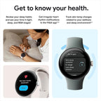 Google Pixel Watch 2 (Previous Model) with the Best of Fitbit - Heart Rate Tracking  Stress Management  Safety Features - Android Smartwatch - Polished Silver Aluminum Case - Bay Active Band - Wi-Fi