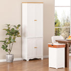 Function Home 72" Kitchen Pantry Cabinet, Freestanding Storage Cabinets, Tall Food Pantry with Doors and Adjustable Shelves, Utility Floor Cabinet for Kitchen Dining Room Living Room, White