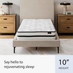 Signature Design by Ashley Full Size Chime 10 Inch Medium Firm Hybrid Mattress with Cooling Gel Memory Foam for Pressure Relief, Fiberglass Free, Mattress In A Box
