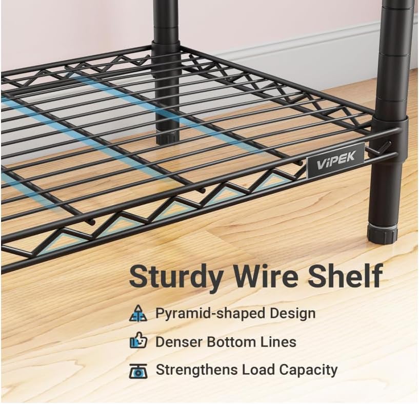 VIPEK X5 Extra Large Expandable Clothes Rack Adjustable from 7'8" to 10'5", Reach-in Closet Metal Clothing Racks Walk-in Freestanding Wardrobe Portable Closets, Black