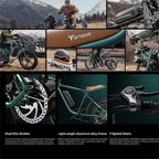 1000W Electric Bike for Adults, Retro-Style, 28mph, 94 Miles Range, 20 Fat Tires, Full Suspension, UL Certified