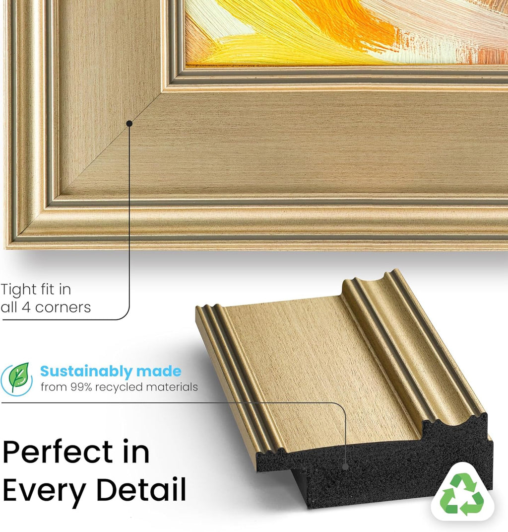 Champagne 65" Premiere Deco TV Frame - Compatible ONLY with Samsung The Frame TV and Pro TVs (Fits 2021-2026  LS03A  LS03B LS03C LS03D LS03FA LS03FW)