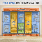Raybee 88.2" W Clothes Rack Heavy Duty Clothing Racks for Hanging Clothes Extra Wide Portable Closet Loads 1200LBS Freestanding Garment Rack for Bedroom 88.2" W x 75.6" H x 15.7" D, Black