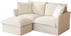 83.4" Modular Sectional Sofa Slipcovered, Oversized L-Shaped Cloud Couch with Removable Covers, 2-Seater Sofa Couch with 1 Movable Ottoman, Spacious Living Room Furniture (Cream,Chenille)