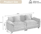 81.9" Modern Love Seat Sectional Couches for Living Room, Beige Chenille Comfy Cloud Sectional Couch, Modular Loveseat Sofa Set for Living Room, Sofas para Sala, Cozy Couches (Beige, 2+0 Set)