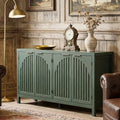 58" W Sideboard Buffet Cabinet with Storage, Mid Century Modern Credenza with Arch Doors & Shelves Coffee Bar Media Console Cabinets for Kitchen, Living Room, Entryway (Green)