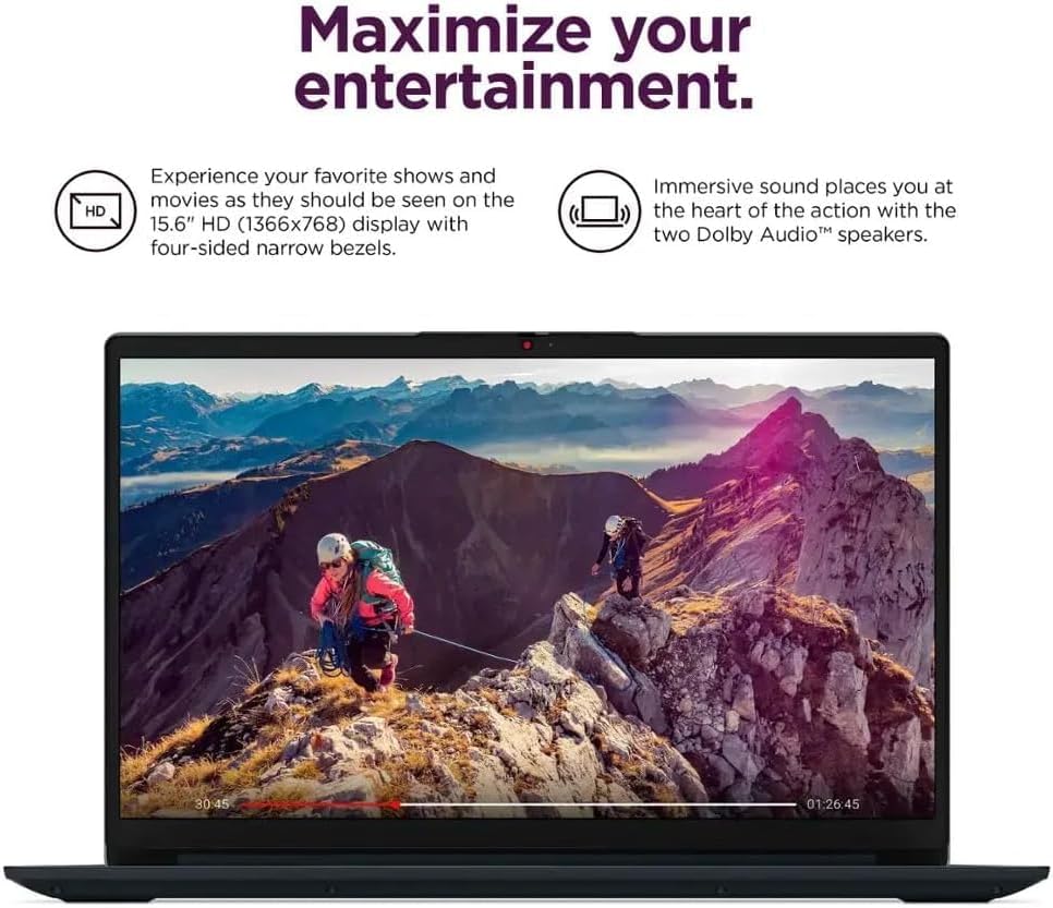 Lenovo IdeaPad 15.6 inch Laptop Computer with Microsoft 365 Home and Business • 8GB RAM • 256GB PCIe SSD • Intel Core • Wi-Fi 6 • 1TB Cloud Storage • 11HR Battery • Windows 11