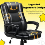 OFIKA Home Office Chair, 400LBS Big and Tall Computer Chair Heavy Duty Design, Ergonomic High Back Cushion Lumbar Back Support, Adjustable Executive Leather with Armrest