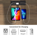 End Table with Charging Station, Fast Charge, End Table with Drawer, Big Storage Side Table for Living Room/Bedroom, White