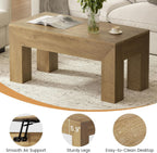 FABATO 41.7'' Lift Top Coffee Table, Wooden Rectangle Coffee Table with Hidden Storage, Large Center Table Adjustable Height Sofa Table for Living Room Office Apartment, Wood