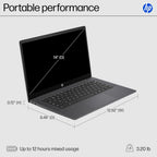 HP Chromebook 14 inch Laptop  HD Display  Intel Processor N100  8 GB RAM  128 GB UFS  UHD Graphics  Chrome OS  Chalkboard Gray  14a-nf0099nr