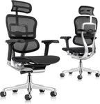 Ergohuman Eurotech ME7ERG GEN2 High Back Mesh Office Chair with Tilt Tension Control, Tilt Lock, Back Angle, Back Height, Synchro Tilt, Seat Height, Seat Depth, and Arm Height Adjustments, Black