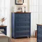 Farmhouse Dressers & Night Stand Set of 4, Wood 54" Wide Dresser & 45" Tall Chest of Drawers, 18" with Charging Station Nightstand Set of 2, Bedroom Furniture Dresser Set for Home Living Room Hallway