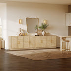 SICOTAS Buffet Cabinet with Storage - 59" Burl Sideboard Cabinet with 4 Doors Luxury Storage Cabinet Accent Credenza Large Media Console Table for Living Room Dining Room Entryway Kitchen