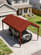 10 x 20 Ft Carport Replacement Cover, Heavy Duty Outdoor Car Tarp Canopy, Waterproof & UV Protected Tear Oxford Tarp with Ball Bungees (Frame is Not Included)