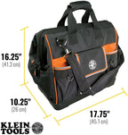 Klein Tools 55469 Tradesman Pro Wide-Open Tool Bag Made of 1680 Ballistic Weave with Molded Bottom and Detachable Shoulder Strap