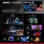 TCL 75 Inch Class QM6K Series | Mini LED QLED 4K HDR | 75QM6K  2025 Model | 120HZ-144HZ High Brightness Smart Google TV Dolby Atmos Onkyo Audio | Voice Remote Alexa Gaming Streaming Television