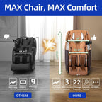 MassaMAX A580 2026 4D Massage Chair for Big & Tall People Full Body Massage Up to 6'10" & 500 lbs  Cloud Upgrade  APP Control  27 Modes  59" SL Track  Auto Footrest Extension  and Heating (Brown) Beta
