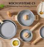 KOCH SYSTEME CS Nonstick Ceramic Cookware Set, Nonstick Pots and Pans Set with Stay-Cool Handles, Non-toxic Ceramic Kitchen Cooking Set, Induction Compatible Dishwasher Safe, PFAS and PFOA Free