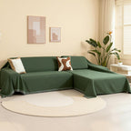 MEETSKY Sectional Couch Covers for Dog, 2 Pieces Sofa Cover Washable, Pet Couch Cover for L Shape Sofa, Sofa Slipcover for 3 Cushion Couch, Furniture Protector(XX-Large, 71"x118"+91"x134", Moss Green)