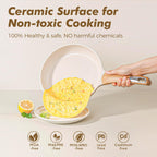 SENSARTE Ceramic Cookware Sets, Pots and Pans Set Nonstick, 20-Piece Induction Cookware, Non-toxic Healthy Non Stick Kitchen Cooking Set with Stay-Cool Handles, PFAS PTFE PFOA PFOS Free