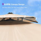 PURPLE LEAF 9' X 12' Cantilever Outdoor Umbrellas Large Patio Umbrella Hanging Double Top Rectangle Offset Umbrella with 360°Rotation Tilting Umbrella Outdoor Patio  Taupe