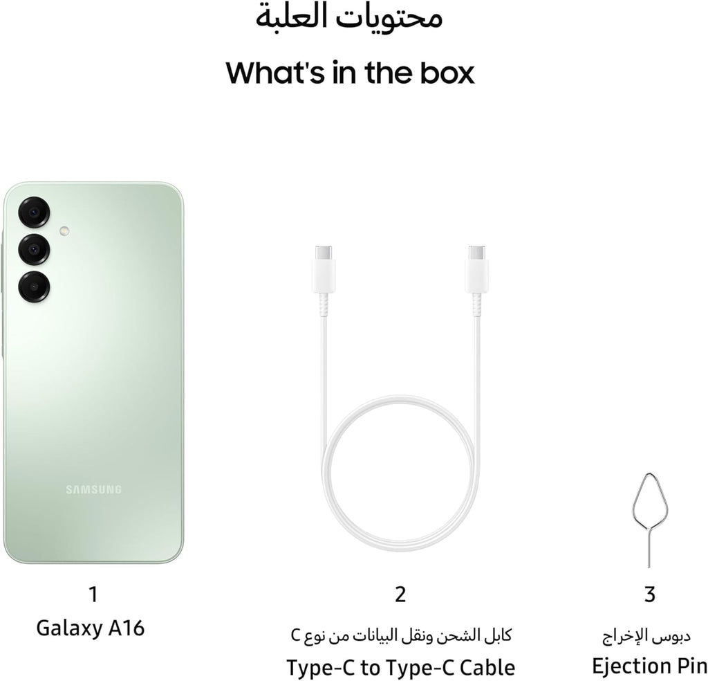 SAMSUNG Galaxy A16 4G LTE (128GB + 4GB) International Model SM-A165F/DS Factory Unlocked 6.7" Dual Sim 50MP Dual Cam (Case Bundle) (Light Green)