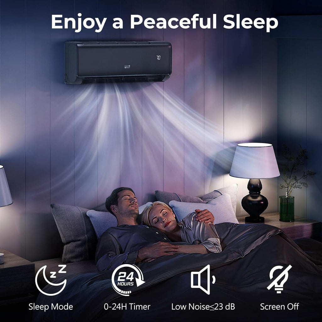 COSTWAY 12000 BTU Mini Split Air Conditioner & Heater, 21 SEER2 208-230V Inverter AC Unit Cools Rooms up to 750 Sq. Ft, Energy Star Split AC w/Heat Pump