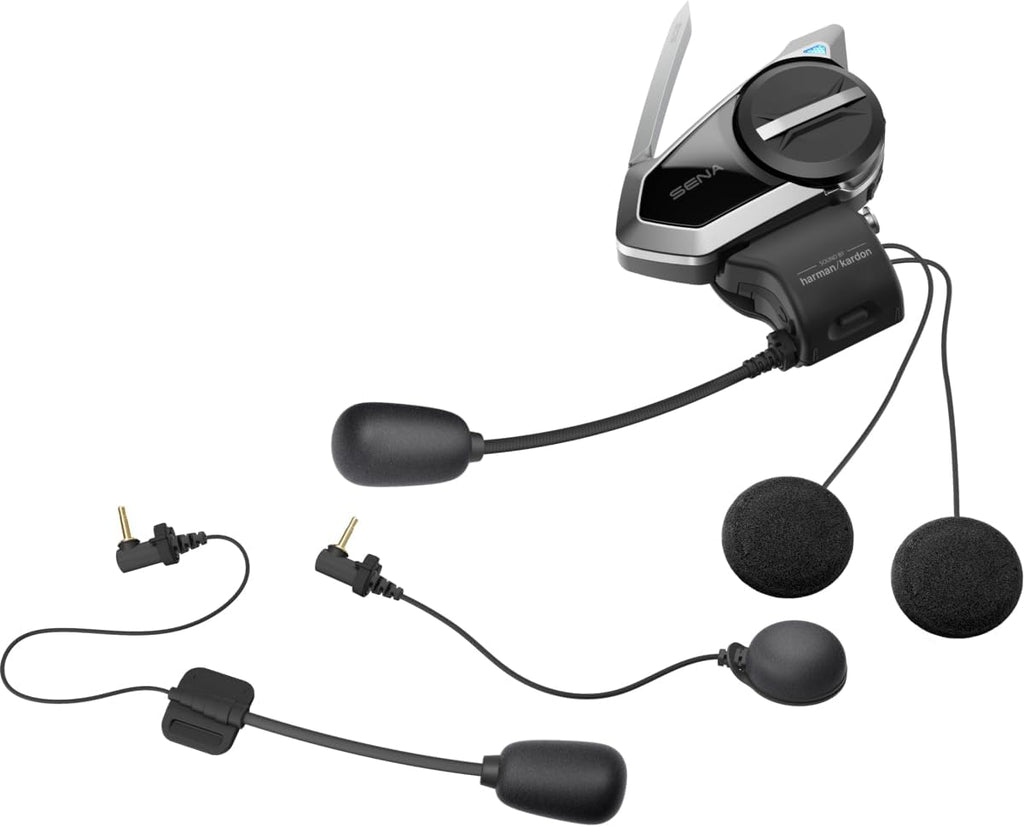 Sena 50S Motorcycle Jog Dial Communication Bluetooth Headset w/Sound by Harman Kardon Integrated Mesh Intercom System Premium Microphone & Speakers
