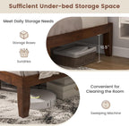 Giantex 14 Inch King Wood Platform Bed Frame, Minimalist Style Mattress Foundation with Solid Rubber Wood, Heavy Duty Slat Support, Without Headboard, Easy Assembly, No Box Spring Needed, Walnut